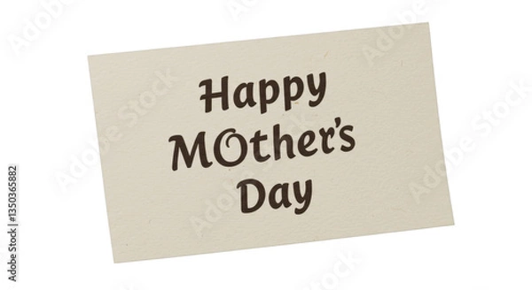 Fototapeta A greeting card displaying wishes for a happy mothers day, isolated on transparent background