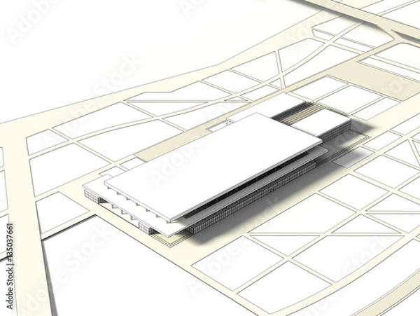 Obraz Koncepcja szkieletowa 3D budynku