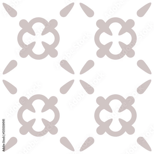 Fototapeta Elegant minimalist tile pattern with small repeating elements, ideal for backgrounds and textiles.