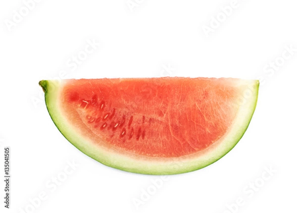 Fototapeta Single watermelon slice isolated