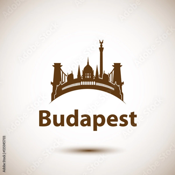 Obraz Vector city skyline with landmarks Budapest Hungary