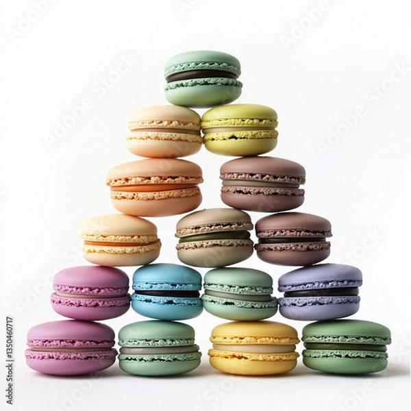 Fototapeta Colorful French Macarons in a Pyramid Stack