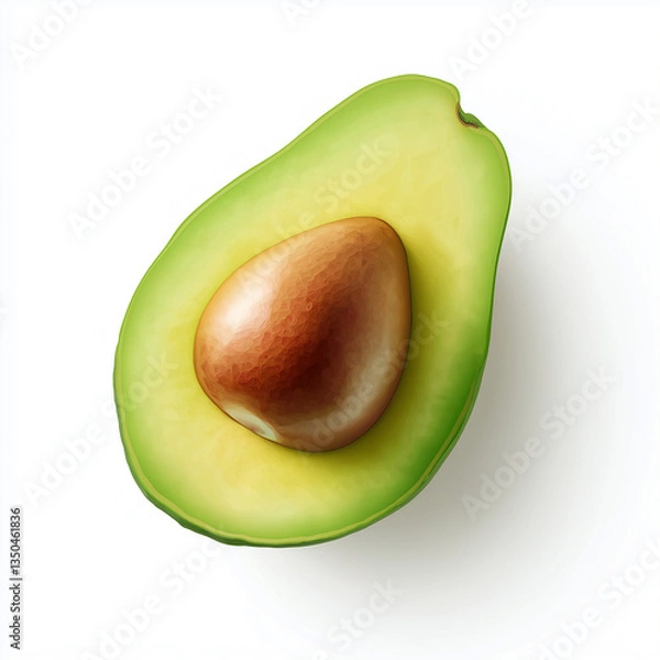 Fototapeta Sliced Avocado Half with Seed