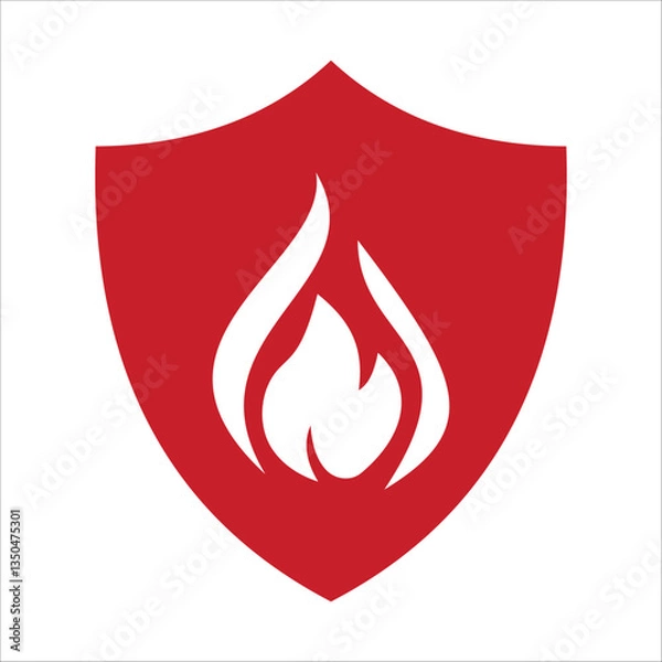 Fototapeta fire shield icon