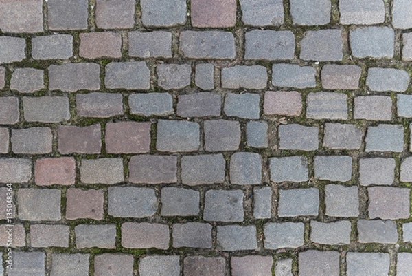 Fototapeta cobblestone street surface background pattern