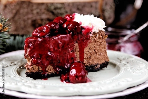 Obraz Black forest cherry  chocolate cheesecake