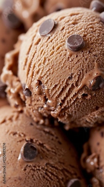 Fototapeta Indulge in the Sweetness, A Close-Up of Decadent Chocolate Ice Cream Delights