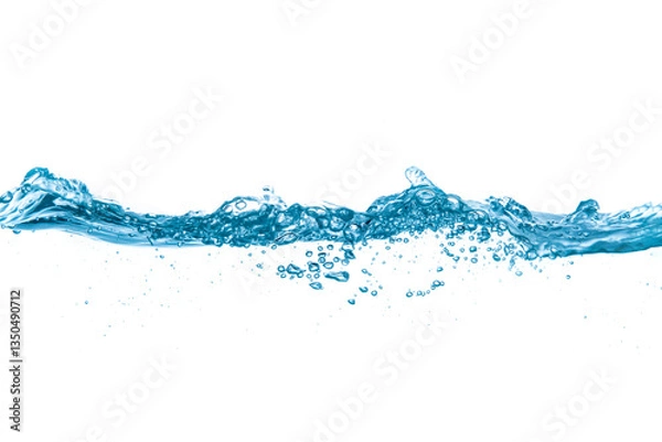 Fototapeta blue water splash isolated on white background