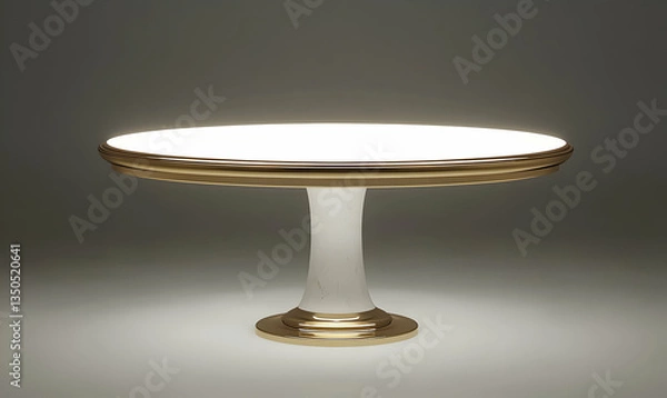 Obraz Illuminated oval table, pedestal base, studio