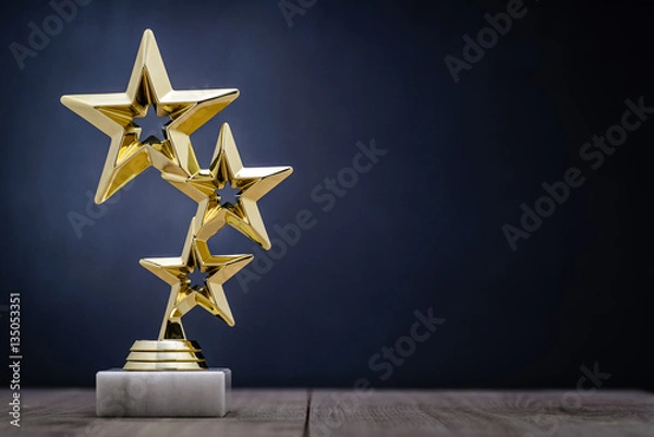 Fototapeta Gold winners award with three stars