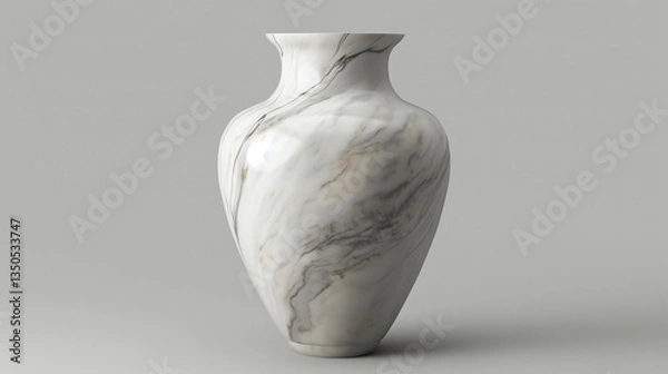 Fototapeta A marble vase with a smooth polished surface and subtle veining.