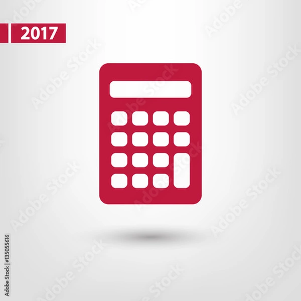 Obraz calculator icon, vector illustration. Flat design style