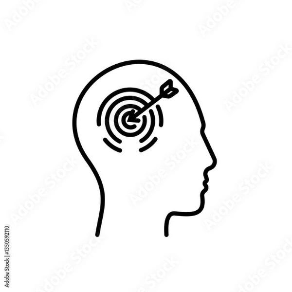 Fototapeta Simple Target Brain Icon