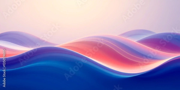 Obraz Seamless Abstract Wave Background Featuring a Smooth Gradient Transition, Blending Soft Colors for a Sleek and Elegant Visual Effect