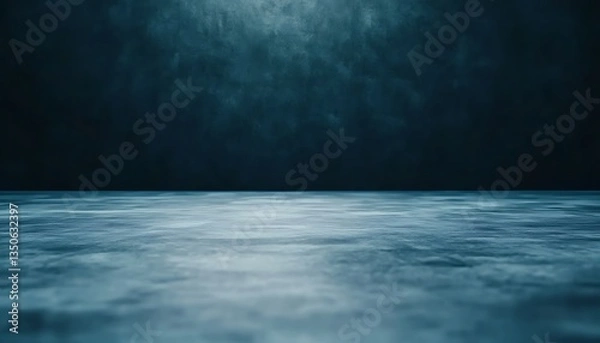 Obraz Empty dark studio space with textured wall and hazy floor