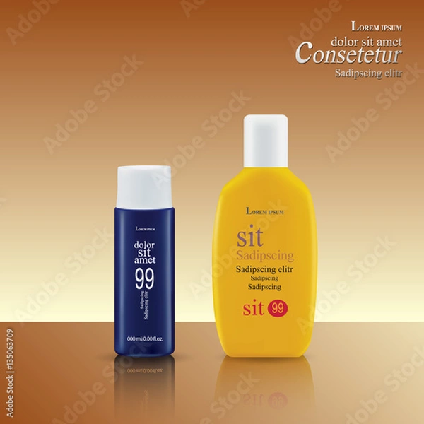 Fototapeta set of containers for cosmetics