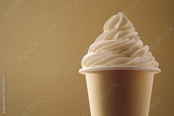 Obraz Creamy Swirl Frozen Yogurt in Disposable Cup, Soft Light