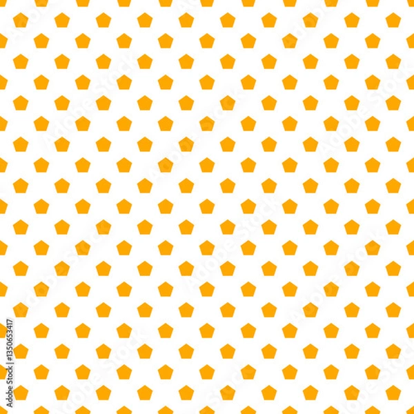 Fototapeta Golden Yellow Pentagon Seamless Transparent Vector Pattern