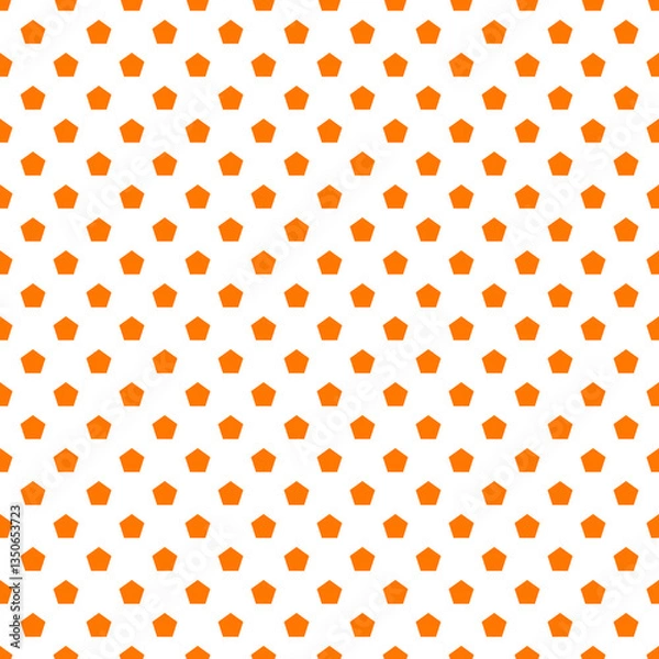 Fototapeta Orange Pentagon Seamless Transparent Vector Pattern