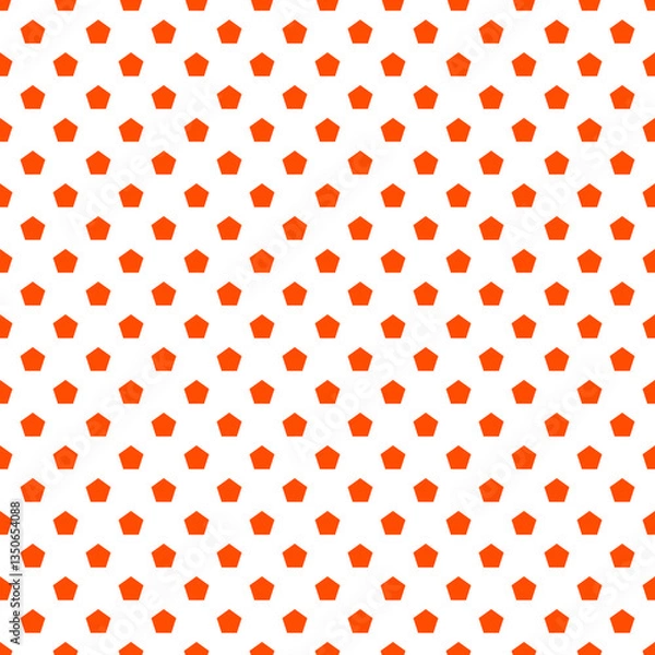 Fototapeta Red Orange Pentagon Seamless Vector Pattern