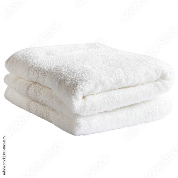 Obraz Folded White Towels on White Background