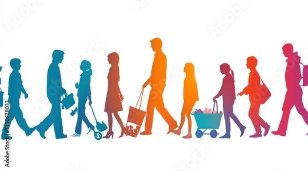 Fototapeta Community Cleanup Event with Participants Collecting Waste