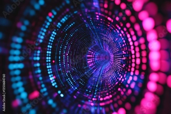 Fototapeta Abstract Colorful Tunnel of Data