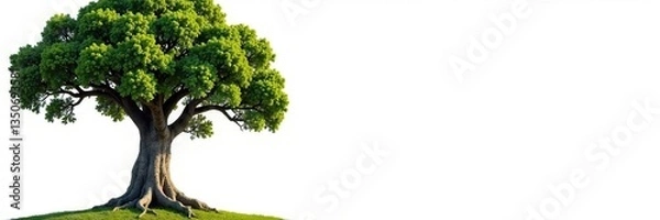 Fototapeta Tree isolated on white background with branches stretching upwards, bark, isolation, trees