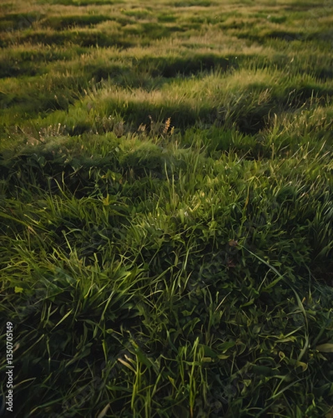 Fototapeta A freshly mowed, lush green lawn with sharp edges and neat appearance.