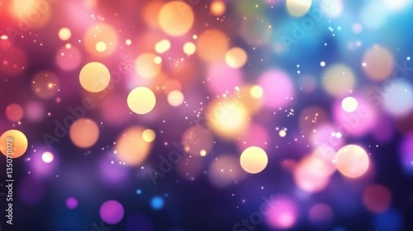 Fototapeta Colorful bokeh lights background. Blurred circle shapes. Multicolored blurry lights bokeh defocused abstract background for Christmas new year and celebration events.