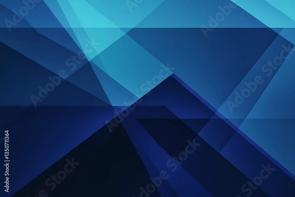 Fototapeta Modern Abstract Blue Gradient with Geometric Triangles