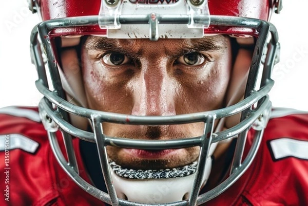 Obraz Football player with a helmet on his head