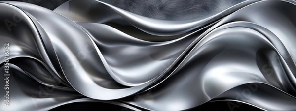 Obraz Silver fabric with a wave pattern