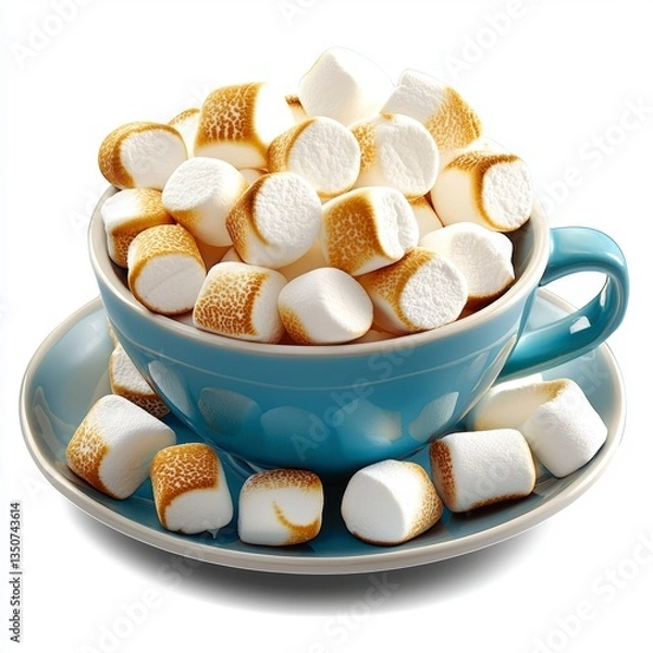 Fototapeta Delicious marshmallows cozy kitchen food photography bright setting close-up view sweet treat concept