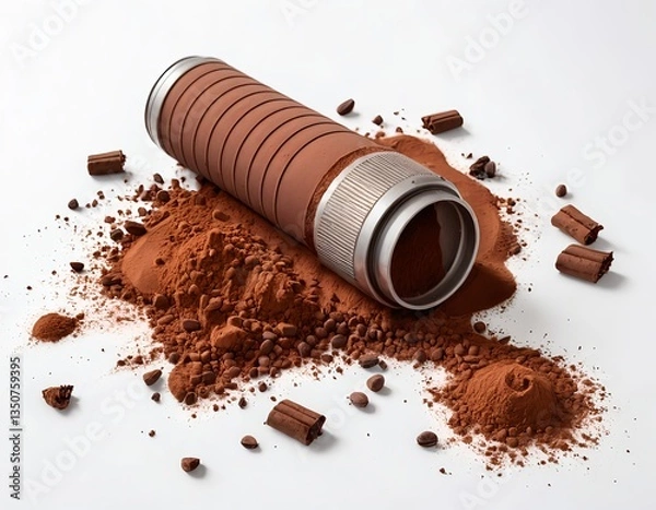 Obraz Cocoa Powder Spilling from Container