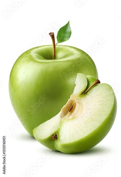 Fototapeta Green Apple with Slice