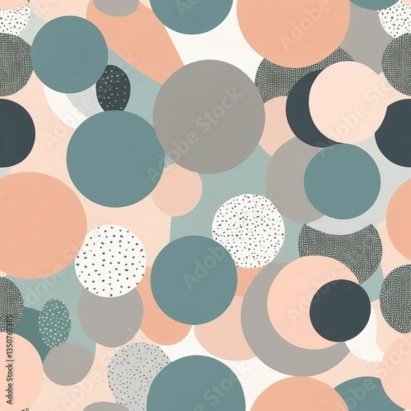 Fototapeta Abstract Geometric Circle Pattern in Pastel Tones