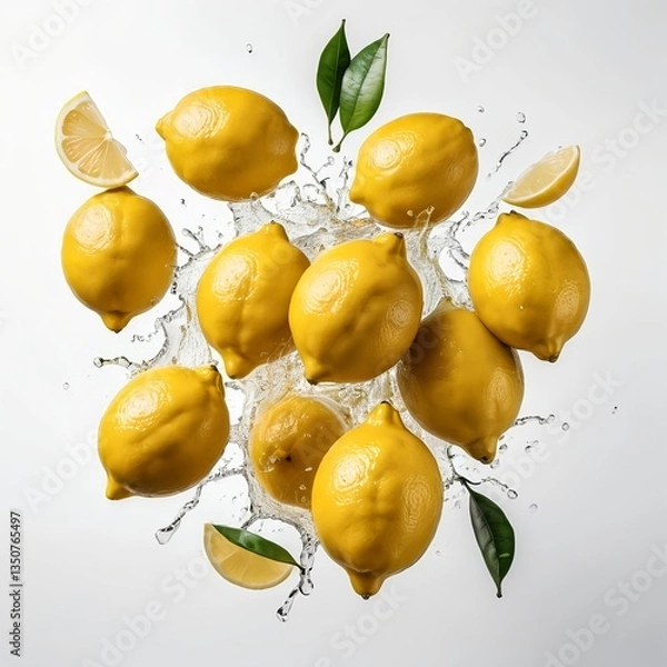 Obraz Lemons Splashing in Water