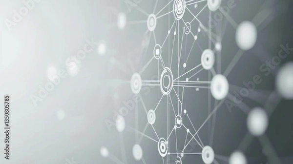 Fototapeta Abstract network connections, technology background, modern design, possible use website header