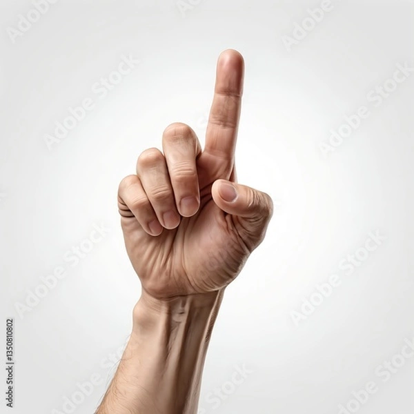 Obraz Hand Gesturing, Pointing Up, Index Finger