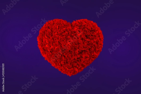 Fototapeta Beautiful fluffy red heart. Include clipping path.