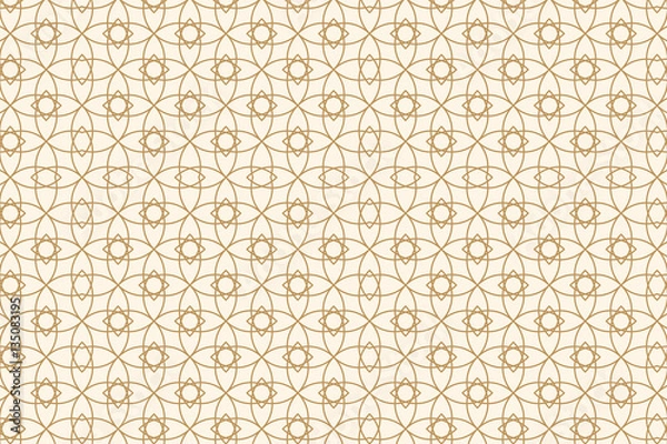 Fototapeta Beige abstract seamless geometric pattern. Vector illustration