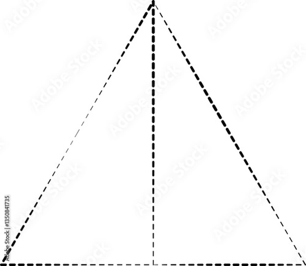 Fototapeta Triangle dash line shape. Geometric element