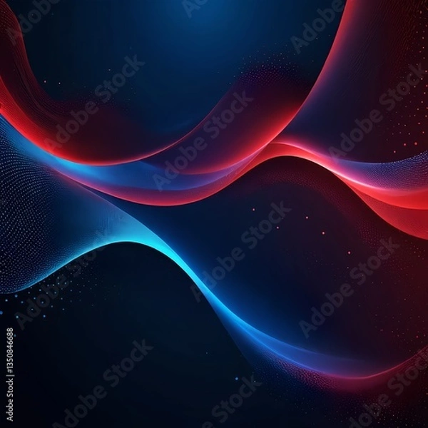Fototapeta Abstract Red and Blue Waves