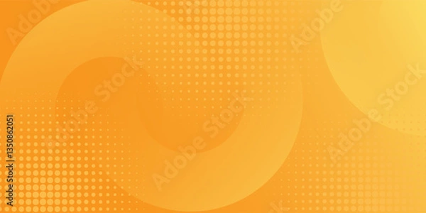 Fototapeta abstract yellow background with circular shapes and halftone composition. vector illustration