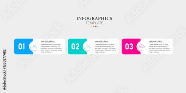 Obraz Presentation business infographic template vector with 3 options