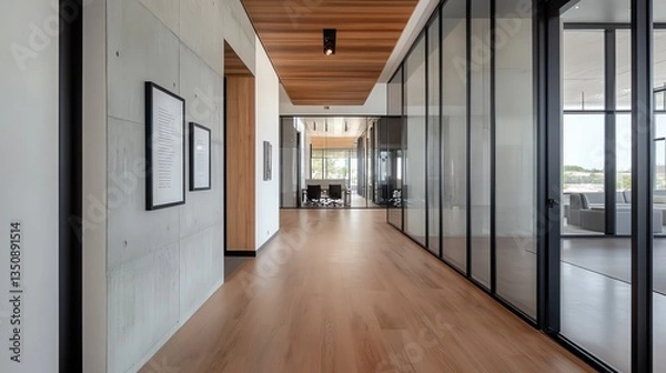 Obraz A motivational quote wall in a modern office setting