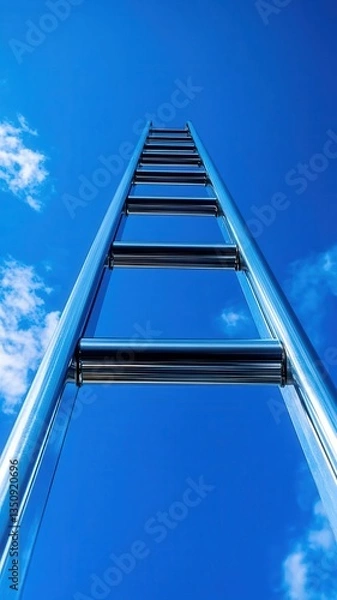 Fototapeta Symbolic ladder of governance success, executives climbing towards structured decision-making and corporate excellence