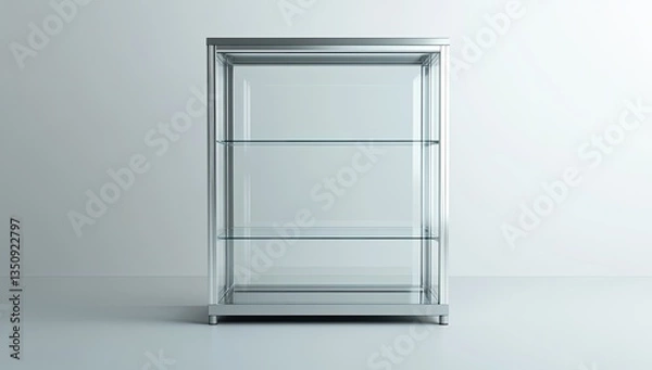 Fototapeta Modern display cabinet with three glass shelves