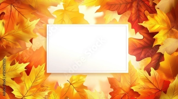 Fototapeta Autumn leaves blank space graphic design